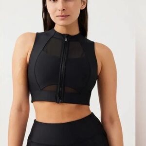 Outdoor Voices Zip Front Black Sports Bra
